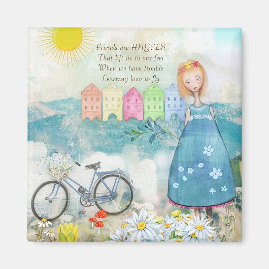 友人は天使の四角い磁石のようなものだ マグネット (正面)