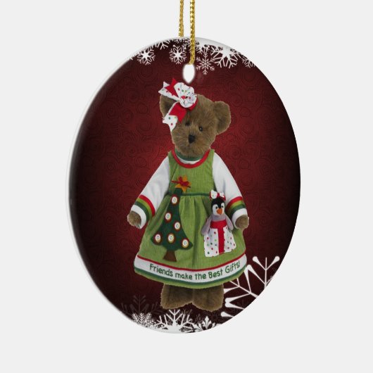 友人は最も最高のなギフトのテディー・ベアのオーナメントを作ります セラミックオーナメント (右)