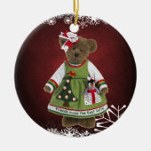 友人は最も最高のなギフトのテディー・ベアのオーナメントを作ります セラミックオーナメント (正面)