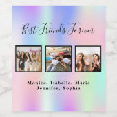 友人は永遠にピンクの紫のbff写真 ワインラベル (シングルラベル)