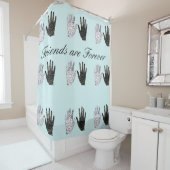友人は永遠に友情の手をカスタマイズ可能 シャワーカーテン (インサイチュ)