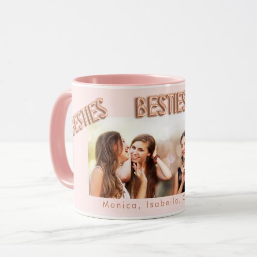 友人は永遠に赤面ピンクのベスティーズBFF写真 マグカップ (正面左)