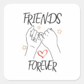 友人は永遠最高のに友友愛の信頼を愛する スクエアシール (正面)