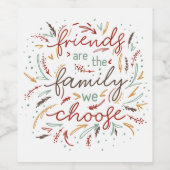 友人は私たちが友情を選ぶ家族 ワインラベル (シングルラベル)