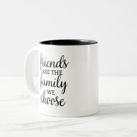 友人は私たちが選んだ家族だ ツートーンマグカップ (正面左)