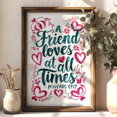 友人は箴言を愛する17:17クリスチャンの壁画 ポスター