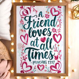 友人は箴言を愛する17:17クリスチャンの壁画 ポスター