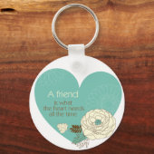 友人は設計されたキーチェーンを必要とするハートである キーホルダー (正面)