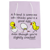 友人は誰かおもしろいなBFFの発言です ミディアムペーパーバッグ (正面)