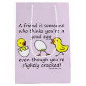 友人は誰かおもしろいなBFFの発言です ミディアムペーパーバッグ (裏面)