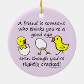 友人は誰かおもしろいのBFFことわざ セラミックオーナメント (裏面)