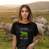 友人は食べ物ではなく、動物の権利ビーガン活動 Tシャツ