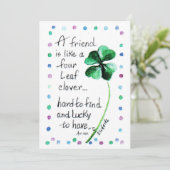 友人は4つの葉クローバーアートノートカードのようなものである 案内状 (スタンド正面)