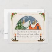 友人へのクリスマスの挨拶 ポストカード (正面/裏面)