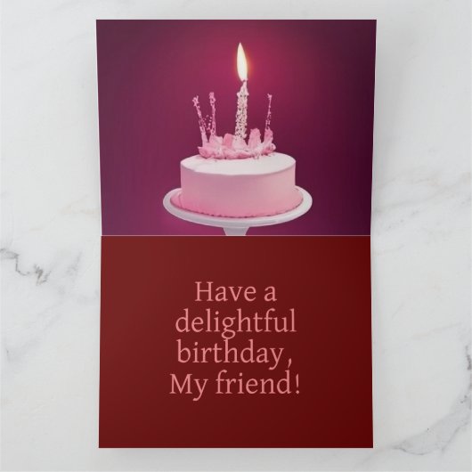 友人への心のこもった誕生日挨拶 カード (内部)