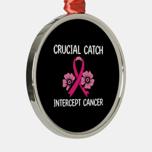 友人への決定的なキャッチ切片がんギフト メタルオーナメント (右)