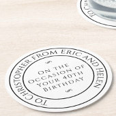 友人への誕生日 ラウンドペーパーコースター