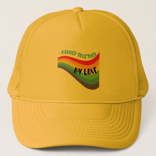 友人への贈り物として愛で束ねられる キャップ (正面)