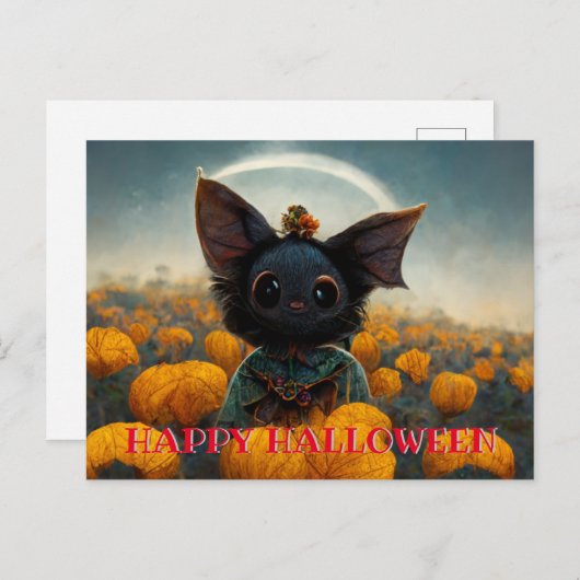 友人や家族のためのハロウィンはがき ポストカード (正面/裏面)