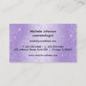 友人を参照 – パープルラベンダーグリッター 紹介カード (裏面)