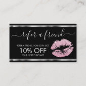 友人を参照 – ピンクのグリッターリップスティック – シルバー 紹介カード (正面)