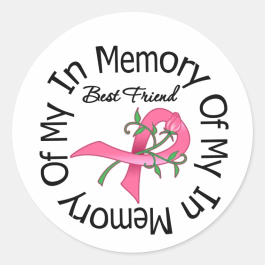 友人を思い出す乳最高のがん ラウンドシール (正面)