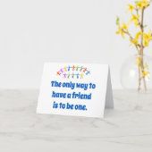 友人を持つための唯一の方法 – 友情引用文 カード (黄色い花)