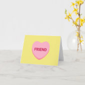友人イエローピンクの会話ハートバレンタイン カード (黄色い花)