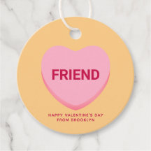 友人オレンジピンクの会話ハートバレンタイン