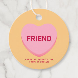 友人オレンジピンクの会話ハートバレンタイン フェイバータグ