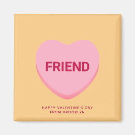友人オレンジピンクの会話ハートバレンタイン マグネット