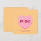 友人オレンジ語の会話ハートバレンタインデーのカード (正面/裏面)