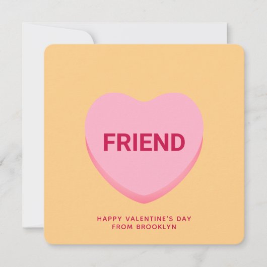 友人オレンジ語の会話ハートバレンタインデーのカード (正面)