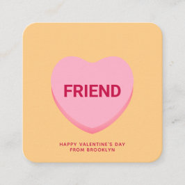 友人オレンジ語の会話ハートバレンタインデーのカード エンクロージャーカード