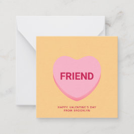 友人オレンジ語の会話ハートバレンタインデー ノートカード