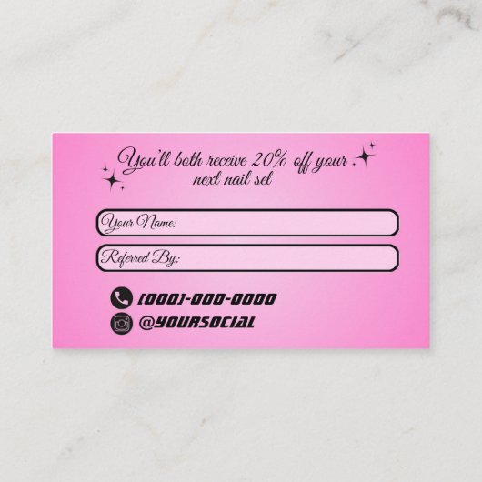 友人カードを参照 名刺 (裏面)