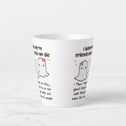 友人ギフトが死ぬまで友達最高のだと思う カフェラテマグ (正面)