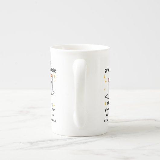 友人ギフトが死ぬまで友達最高のだと思う ボーンチャイナマグカップ (裏面)