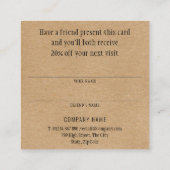 友人クラフトを参照素朴する 紹介カード (裏面)