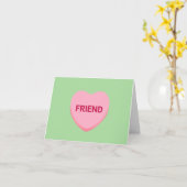 友人グリーンピンクの会話ハートバレンタイン カード (黄色い花)