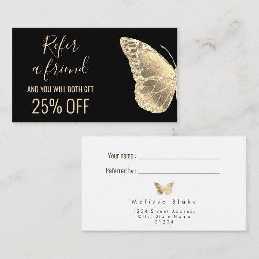 友人ゴールデンバタフライ名刺を参照する 名刺 (正面/裏面)