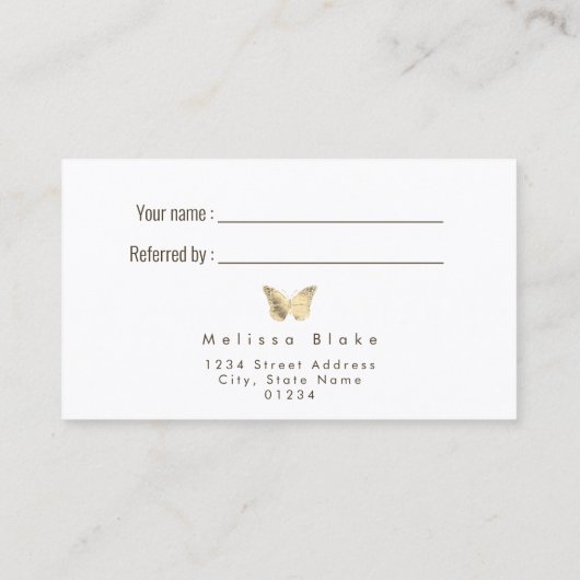 友人ゴールデンバタフライ名刺を参照する 名刺 (裏面)