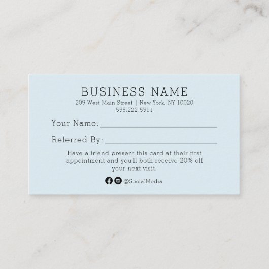 友人サロン紹介カードを参照 名刺 (裏面)