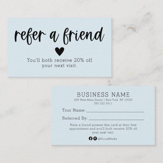 友人サロン紹介カードを参照 名刺 (正面/裏面)