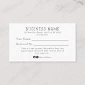 友人サロン紹介カードを参照 名刺 (裏面)