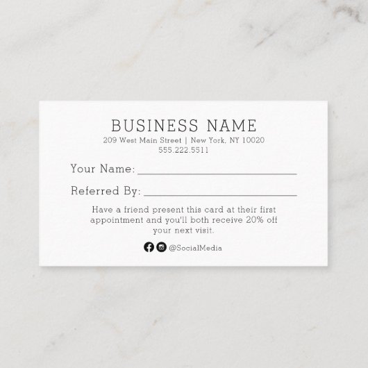 友人サロン紹介カードを参照 名刺 (裏面)