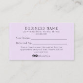 友人サロン紹介カードを参照 名刺 (裏面)