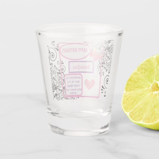 友人パーソナライズされたハッピーバースデーギフト ショットグラス (裏面)