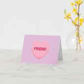 友人パープルピンクの会話ハートバレンタイン カード (黄色い花)