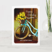 友人ピンクかわいらしフラワーアートのハッピーバースデー カード (正面)